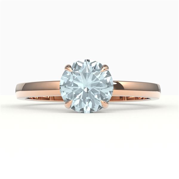 2 ctw Sky Blue Topaz Designer Solitaire Engagment Ring 14k Rose Gold - REF-19H2R