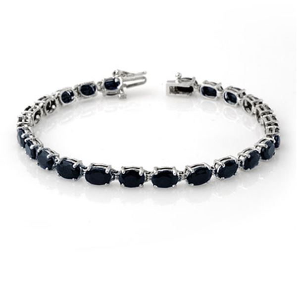 17.80 ctw Blue Sapphire Bracelet 10k White Gold - REF-55G8W