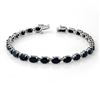 Image 1 : 17.80 ctw Blue Sapphire Bracelet 10k White Gold - REF-55G8W