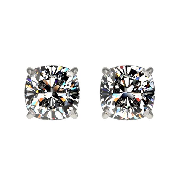 1 ctw Certified VS/SI Quality Cushion Diamond Stud Earrings 10k White Gold - REF-120R3K