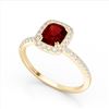 Image 2 : 1.25 ctw Garnet & Micro Pave VS/SI Diamond Certified Ring 10k Yellow Gold - REF-24R8K