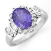 Image 1 : 2.90 ctw Tanzanite & Diamond Ring 18k White Gold - REF-125F5M