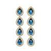 Image 1 : 7.81 ctw London Topaz & Diamond Micro Pave Halo Earrings 10k Yellow Gold - REF-152F8M