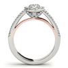 Image 3 : 0.92 ctw Certified VS/SI Diamond 2pc Set Solitaire Halo 14k 2Tone Gold - REF-91N4F