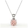 Image 2 : 1.50 ctw Cushion Cut Morganite Designer Necklace 18k White Gold - REF-34G3W