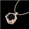 Image 2 : 0.82 ctw Fancy Black Diamond Art Deco Stud Necklace 18k Rose Gold - REF-42M3G