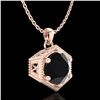 Image 3 : 0.82 ctw Fancy Black Diamond Art Deco Stud Necklace 18k Rose Gold - REF-42M3G