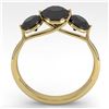 Image 2 : 2 ctw Past Present Future Black Diamond Ring Martini 14k Yellow Gold - REF-57N2F