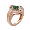 Image 1 : 3.42 ctw Emerald & Diamond Ring 18K Rose Gold - REF-173M5G