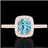 Image 1 : 1.25 ctw Sky Blue Topaz & Micro Pave VS/SI Diamond Ring 10k Rose Gold - REF-25M9G