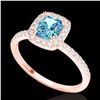 Image 2 : 1.25 ctw Sky Blue Topaz & Micro Pave VS/SI Diamond Ring 10k Rose Gold - REF-25M9G