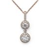 Image 2 : 1.25 ctw Diamond Designer Necklace 18K Rose Gold - REF-139M5G