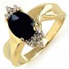 Image 1 : 1.79 ctw Blue Sapphire & Diamond Ring 10k Yellow Gold - REF-14W8H