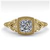 Image 1 : 0.50 ctw Certified VS/SI Cushion Diamond Engagment Ring 18k Yellow Gold - REF-113R8K