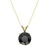 Image 3 : 2.58 ctw Fancy Black Diamond Solitaire Necklace 10k Yellow Gold - REF-60R3K