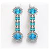Image 1 : 12.82 ctw Swiss Topaz & Diamond Earrings 14K Rose Gold - REF-176A9N