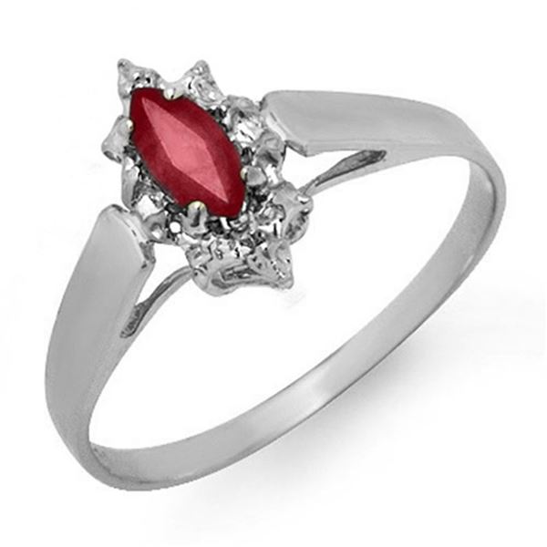 0.33 ctw Ruby Ring 18k White Gold - REF-14K3Y