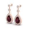 Image 1 : 4.50 ctw Garnet & Micro Pave VS/SI Diamond Earrings 14k Rose Gold - REF-47K9Y