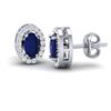 Image 2 : 1.02 ctw Sapphire & Micro Pave VS/SI Diamond Earrings 18k White Gold - REF-24R5K