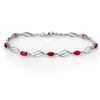 Image 1 : 3.02 ctw Ruby & Diamond Bracelet 10k White Gold - REF-40F9M