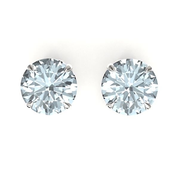 4 ctw Sky Blue Topaz Designer Stud Earrings 18k White Gold - REF-22Y2X