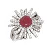 Image 3 : 3.23 ctw Ruby & Diamond Ring 18K White Gold - REF-168K2Y