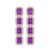 Image 1 : 10.73 ctw Amethyst & Diamond Micro Pave Halo Earrings 10k Rose Gold - REF-147W3H