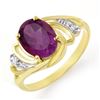 Image 1 : 1.48 ctw Amethyst & Diamond Ring 10k Yellow Gold - REF-15N2F