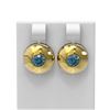 Image 1 : 1.04 ctw Intense Blue Diamond Earrings 18K Yellow Gold - REF-140A2N