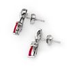 Image 2 : 0.75 ctw Ruby & Diamond Earrings 14k White Gold - REF-16X2A