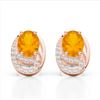 Image 1 : 2.50 Citrine & Micro Pave VS/SI Diamond Stud Earrings 10k Rose Gold - REF-25M9G