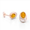 Image 2 : 2.50 Citrine & Micro Pave VS/SI Diamond Stud Earrings 10k Rose Gold - REF-25M9G