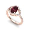 Image 2 : 2 ctw Garnet & Micro Pave VS/SI Diamond Certified Ring 10k Rose Gold - REF-30W2H