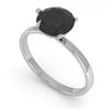 Image 1 : 1.50 ctw Black Certified Diamond Engagment Ring Martini 18k White Gold - REF-48W9H