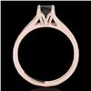 Image 2 : 1.5 ctw Certified VS Black Diamond Solitaire Ring 10k Rose Gold - REF-38N6F