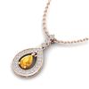 Image 1 : 1.15 ctw Citrine & Micro Pave VS/SI Diamond Necklace 14k Rose Gold - REF-47H5R