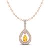 Image 2 : 1.15 ctw Citrine & Micro Pave VS/SI Diamond Necklace 14k Rose Gold - REF-47H5R