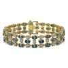 Image 1 : 16.06 ctw London Topaz & Diamond Row Bracelet 10K Yellow Gold - REF-209F3M