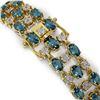 Image 3 : 16.06 ctw London Topaz & Diamond Row Bracelet 10K Yellow Gold - REF-209F3M