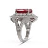 Image 3 : 7.11 ctw Certified Ruby & Diamond Victorian Ring 14K White Gold - REF-171A5N