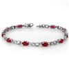 Image 1 : 3.51 ctw Ruby & Diamond Bracelet 18k White Gold - REF-47M2G