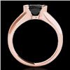 Image 2 : 1 ctw Certified VS Black Diamond Solitaire Ring 10k Rose Gold - REF-46H4R