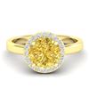 Image 1 : 2 ctw Citrine & Halo VS/SI Diamond Micro Pave Ring 18k Yellow Gold - REF-37M6G