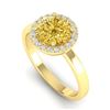 Image 2 : 2 ctw Citrine & Halo VS/SI Diamond Micro Pave Ring 18k Yellow Gold - REF-37M6G