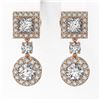 Image 2 : 1.72 ctw Princess Cut Diamond Designer Earrings 18K Rose Gold - REF-194M3G