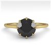 Image 1 : 1.50 ctw Black Certified Diamond Engagment Ring 18k Yellow Gold - REF-66X2A