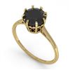 Image 2 : 1.50 ctw Black Certified Diamond Engagment Ring 18k Yellow Gold - REF-66X2A