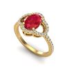 Image 2 : 2 ctw Ruby & Micro Pave VS/SI Diamond Certified Ring 10k Yellow Gold - REF-32X2A