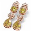 Image 3 : 9.7 ctw Canary Citrine & Diamond Earrings 18K Rose Gold - REF-175Y5X