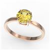 Image 2 : 2 ctw Citrine Designer Engagment Ring 14k Rose Gold - REF-19A2N